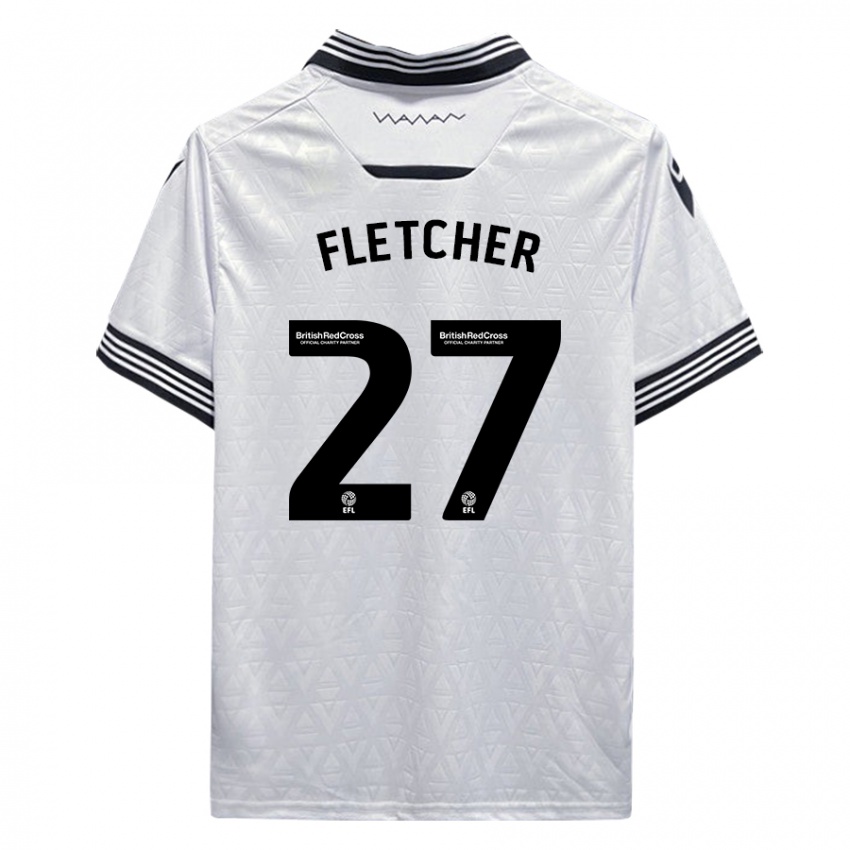 Kobiety Ashley Fletcher #27 Biały Wyjazdowa Koszulka 2023/24 Koszulki Klubowe