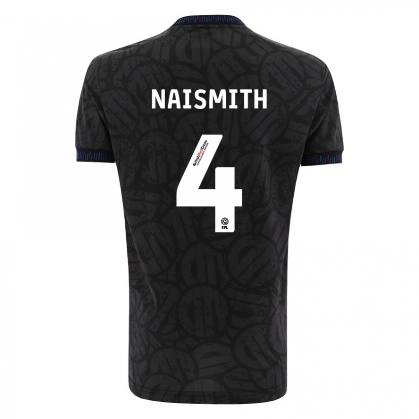 Kobiety Kal Naismith #4 Czarny Wyjazdowa Koszulka 2023/24 Koszulki Klubowe