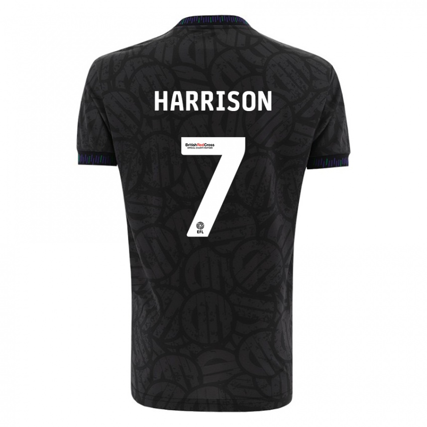 Kobiety Abi Harrison #7 Czarny Wyjazdowa Koszulka 2023/24 Koszulki Klubowe