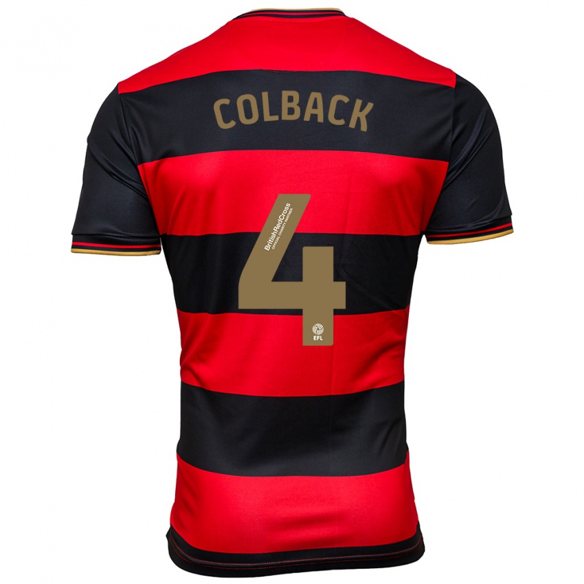 Kobiety Jack Colback #4 Czarny Czerwony Wyjazdowa Koszulka 2023/24 Koszulki Klubowe