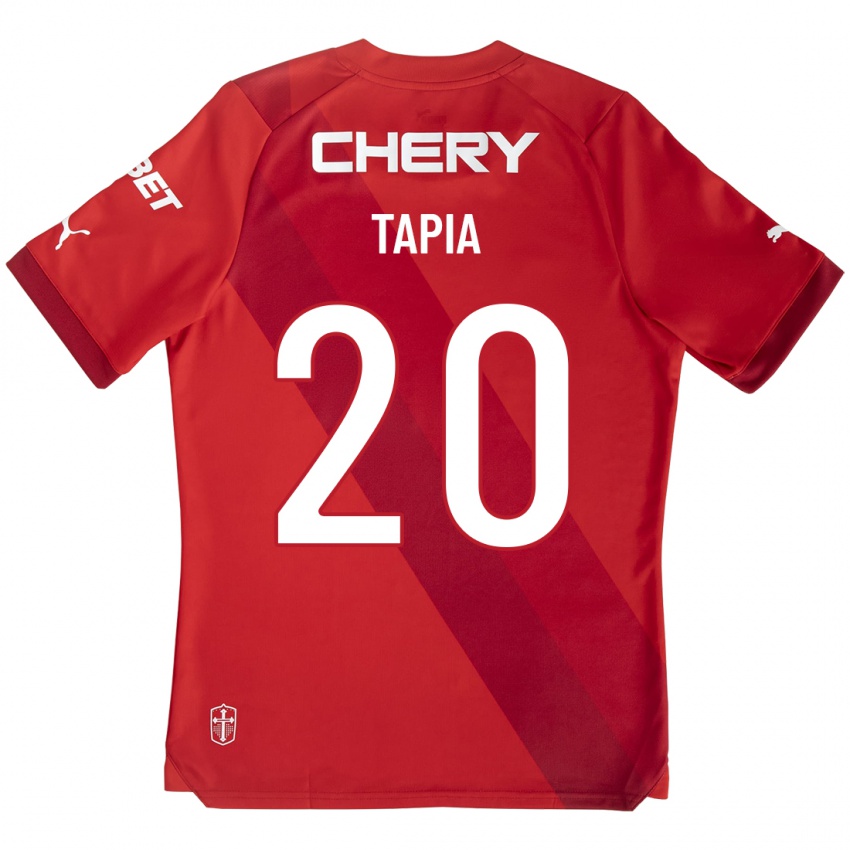 Kobiety Gonzalo Tapia #20 Czerwony Wyjazdowa Koszulka 2023/24 Koszulki Klubowe