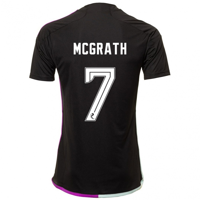 Kobiety Jamie Mcgrath #7 Czarny Wyjazdowa Koszulka 2023/24 Koszulki Klubowe