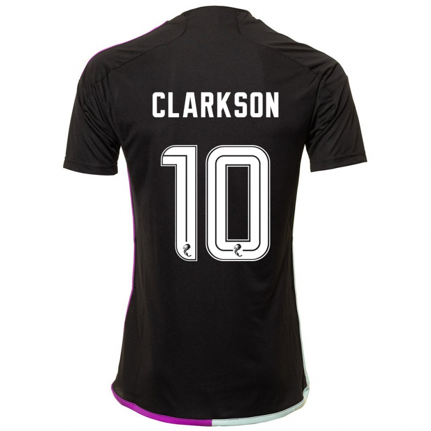 Kobiety Leighton Clarkson #10 Czarny Wyjazdowa Koszulka 2023/24 Koszulki Klubowe