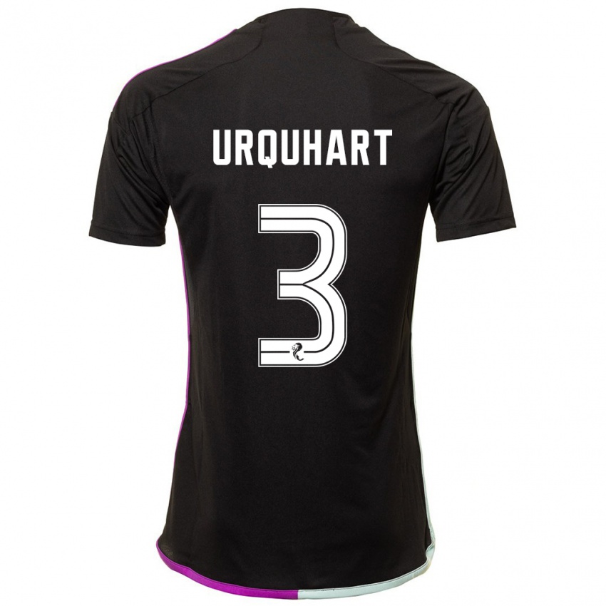 Kobiety Millie Urquhart #3 Czarny Wyjazdowa Koszulka 2023/24 Koszulki Klubowe