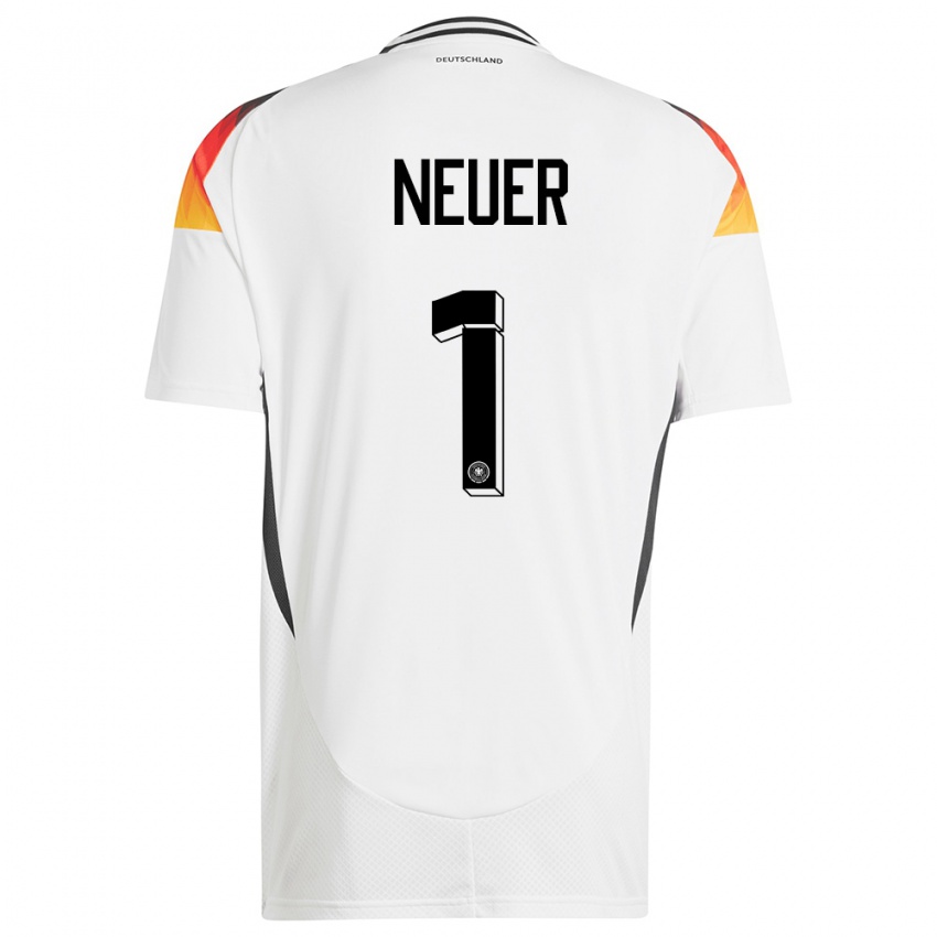 Dzieci Niemcy Manuel Neuer #1 Biały Domowa Koszulka 24-26 Koszulki Klubowe