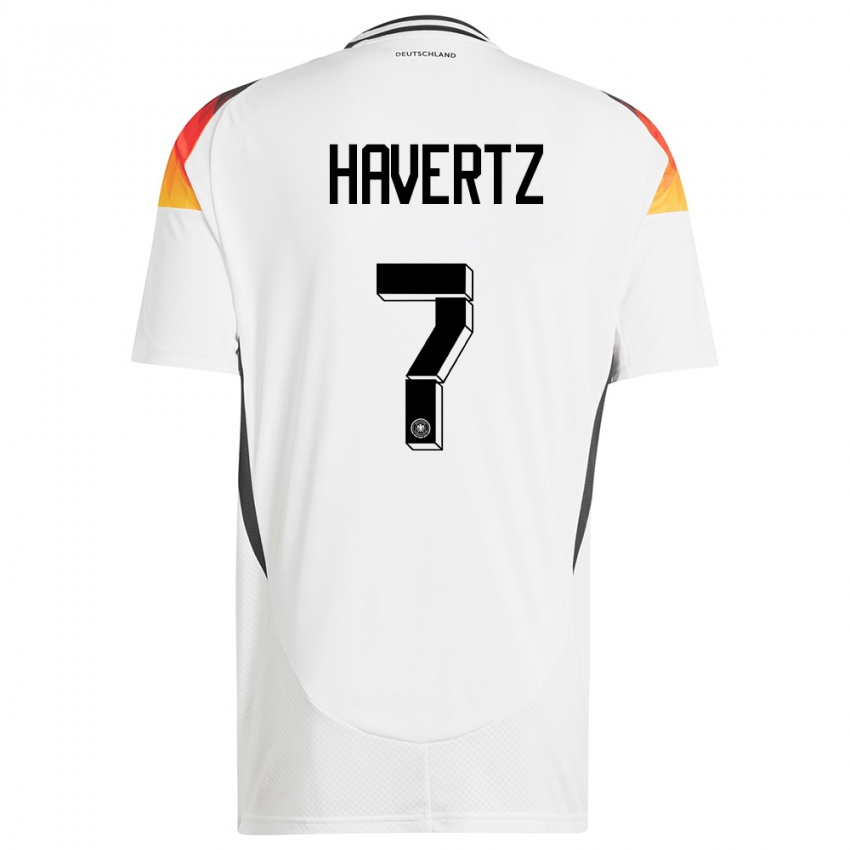 Dzieci Niemcy Kai Havertz #7 Biały Domowa Koszulka 24-26 Koszulki Klubowe