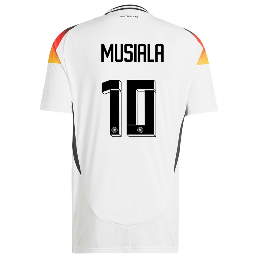 Dzieci Niemcy Jamal Musiala #10 Biały Domowa Koszulka 24-26 Koszulki Klubowe