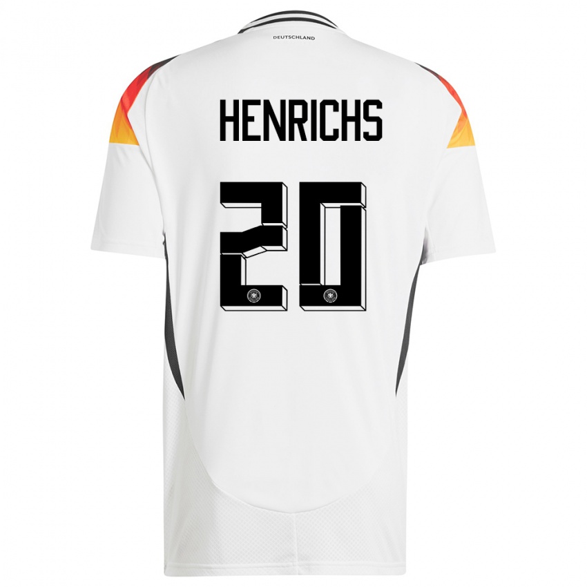 Dzieci Niemcy Benjamin Henrichs #20 Biały Domowa Koszulka 24-26 Koszulki Klubowe