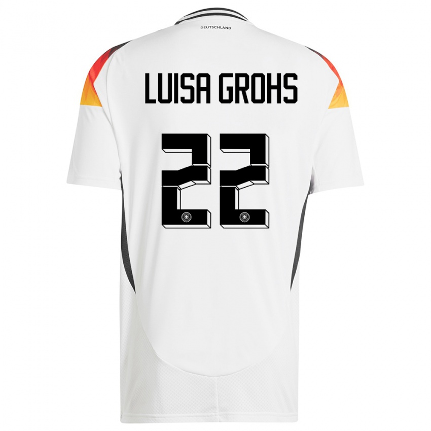 Dzieci Niemcy Maria Luisa Grohs #22 Biały Domowa Koszulka 24-26 Koszulki Klubowe