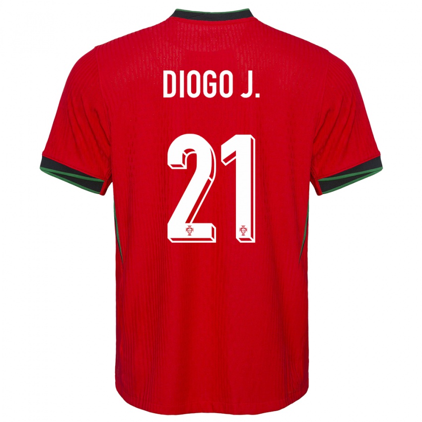 Dzieci Portugalia Diogo Jota #21 Czerwony Domowa Koszulka 24-26 Koszulki Klubowe
