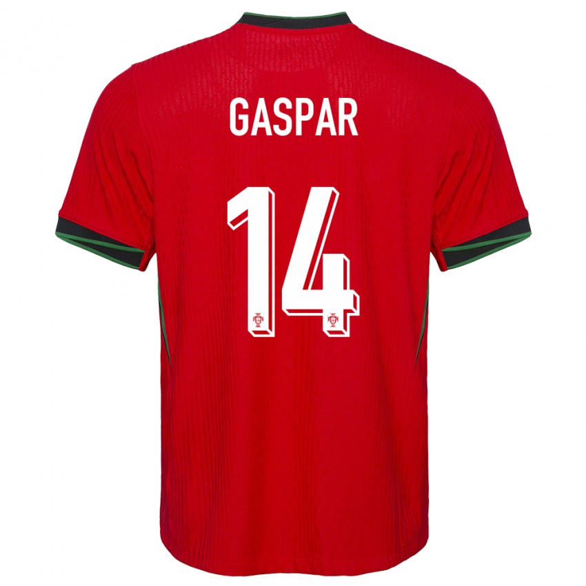 Dzieci Portugalia Guilherme Gaspar #14 Czerwony Domowa Koszulka 24-26 Koszulki Klubowe