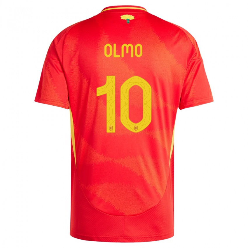 Dzieci Hiszpania Dani Olmo #10 Czerwony Domowa Koszulka 24-26 Koszulki Klubowe