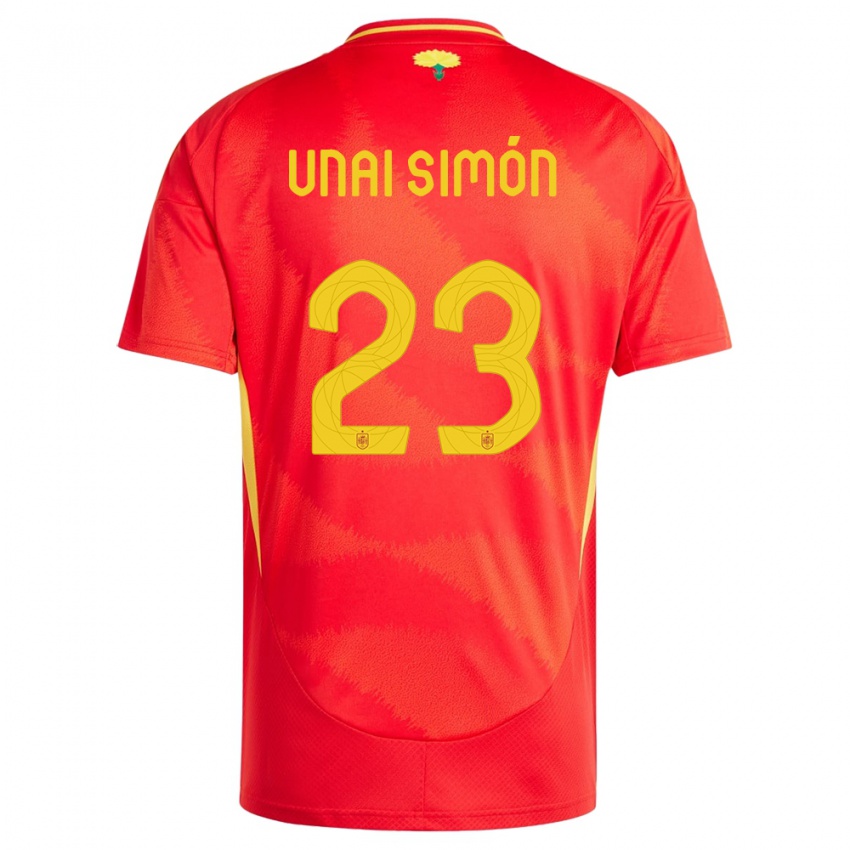 Dzieci Hiszpania Unai Simon #23 Czerwony Domowa Koszulka 24-26 Koszulki Klubowe