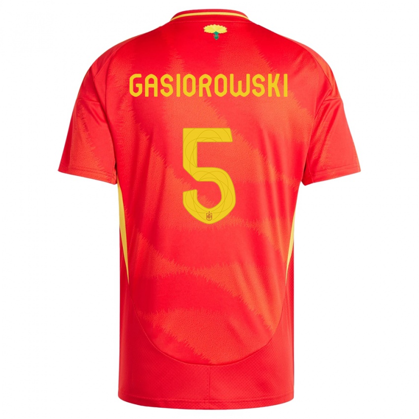 Dzieci Hiszpania Yarek Gasiorowski #5 Czerwony Domowa Koszulka 24-26 Koszulki Klubowe