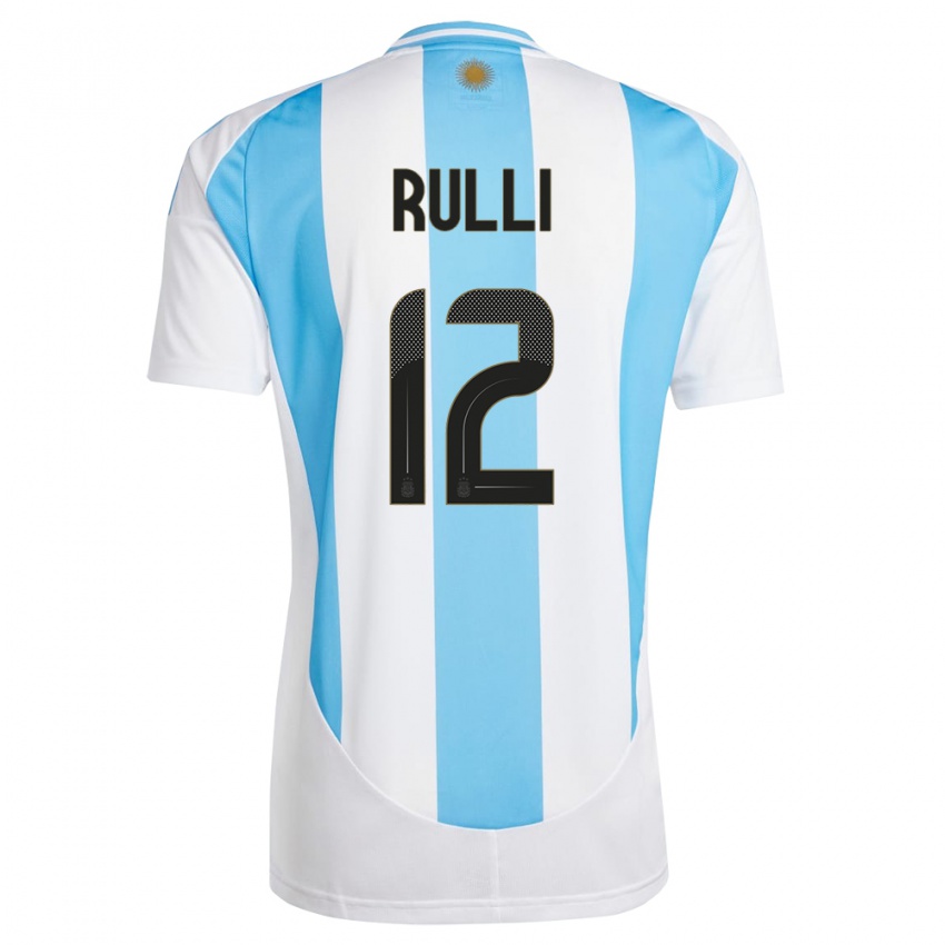 Dzieci Argentyna Geronimo Rulli #12 Biało Niebieski Domowa Koszulka 24-26 Koszulki Klubowe