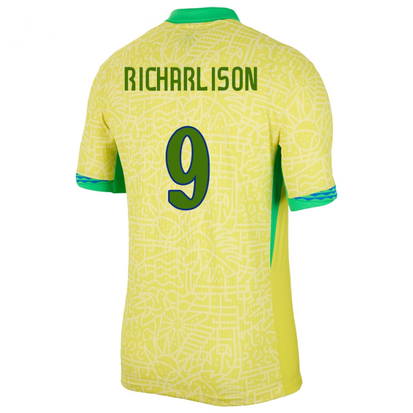 Dzieci Brazylia Richarlison #9 Żółty Domowa Koszulka 24-26 Koszulki Klubowe
