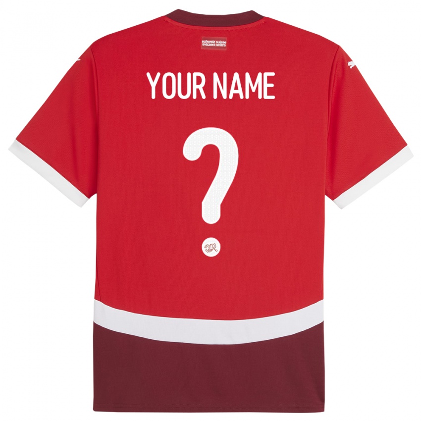 Dzieci Szwajcaria Twoje Imię #0 Czerwony Domowa Koszulka 24-26 Koszulki Klubowe