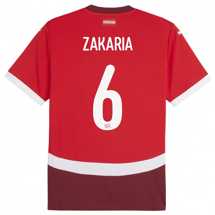 Dzieci Szwajcaria Denis Zakaria #6 Czerwony Domowa Koszulka 24-26 Koszulki Klubowe