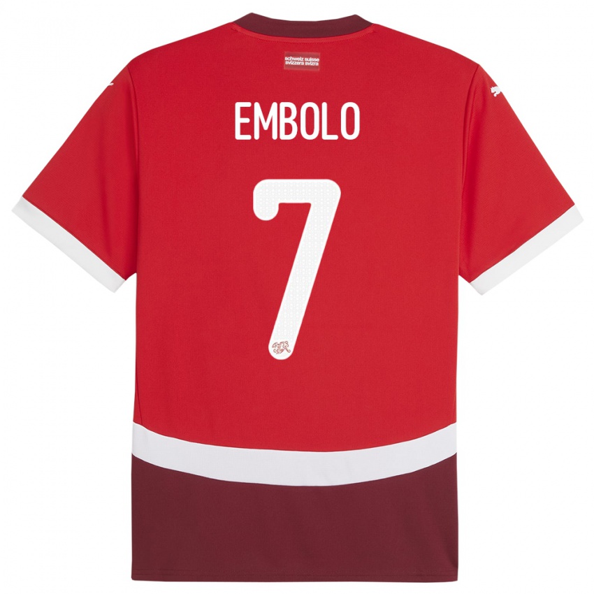 Dzieci Szwajcaria Breel Embolo #7 Czerwony Domowa Koszulka 24-26 Koszulki Klubowe