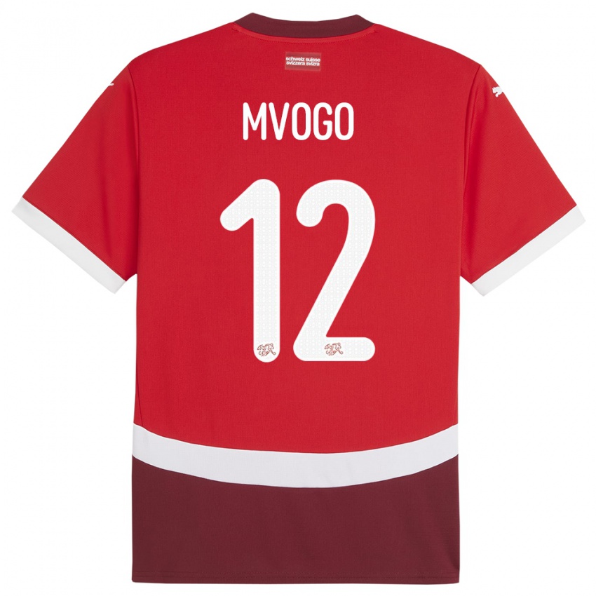 Dzieci Szwajcaria Yvon Mvogo #12 Czerwony Domowa Koszulka 24-26 Koszulki Klubowe