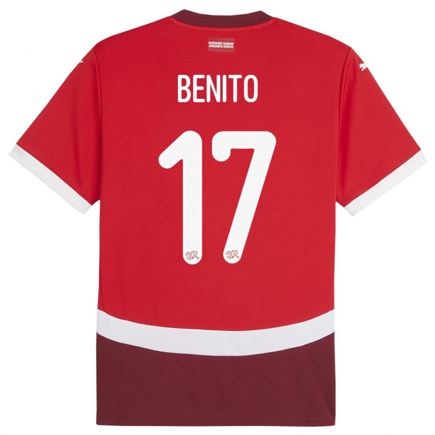 Dzieci Szwajcaria Loris Benito #17 Czerwony Domowa Koszulka 24-26 Koszulki Klubowe