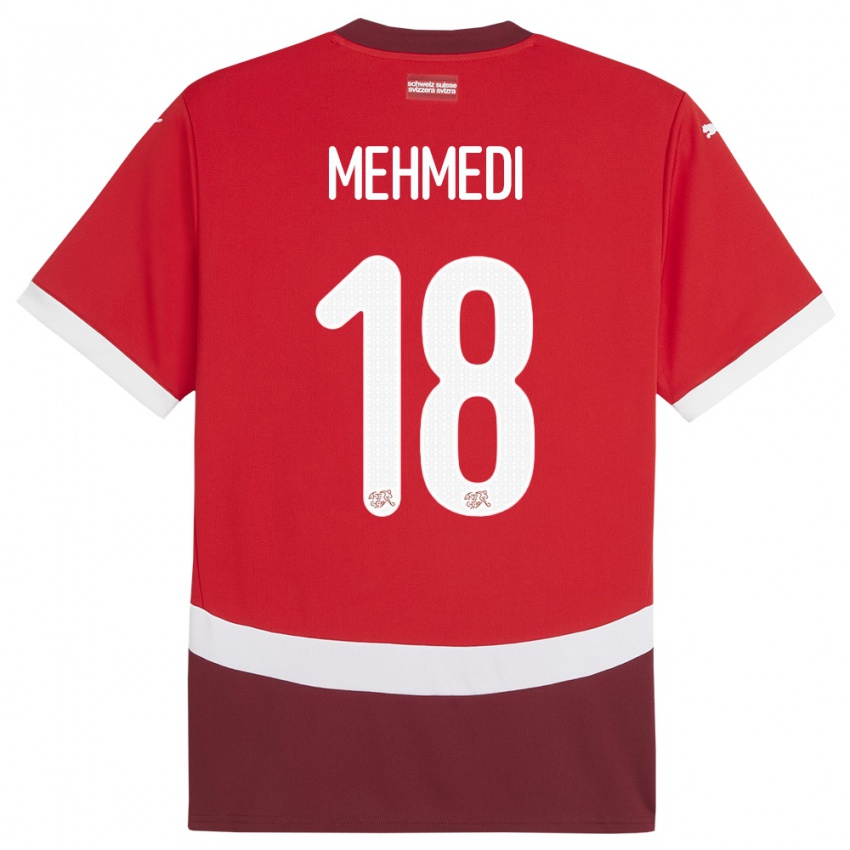 Dzieci Szwajcaria Admir Mehmedi #18 Czerwony Domowa Koszulka 24-26 Koszulki Klubowe