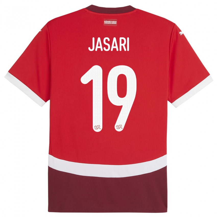 Dzieci Szwajcaria Ardon Jasari #19 Czerwony Domowa Koszulka 24-26 Koszulki Klubowe