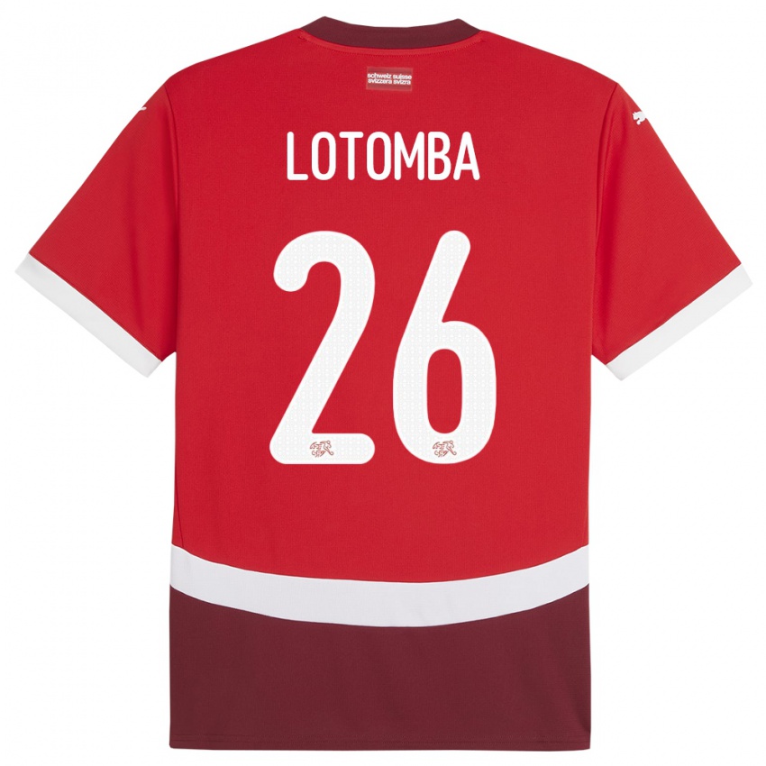 Dzieci Szwajcaria Jordan Lotomba #26 Czerwony Domowa Koszulka 24-26 Koszulki Klubowe