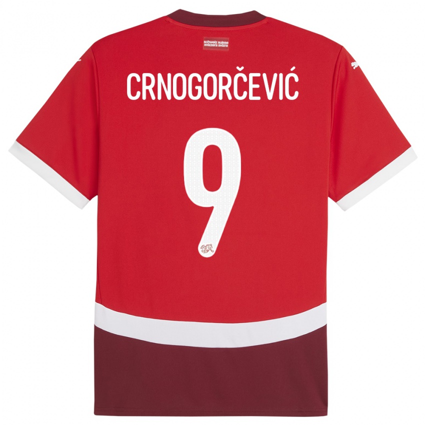 Dzieci Szwajcaria Ana Maria Crnogorcevic #9 Czerwony Domowa Koszulka 24-26 Koszulki Klubowe