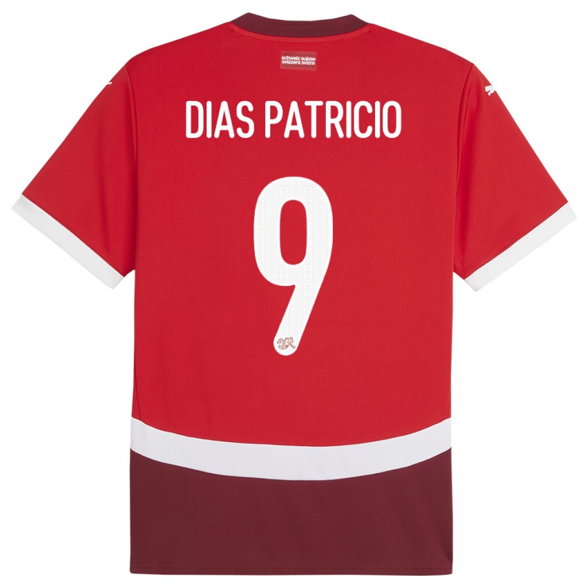 Dzieci Szwajcaria Alexandre Dias Patricio #9 Czerwony Domowa Koszulka 24-26 Koszulki Klubowe