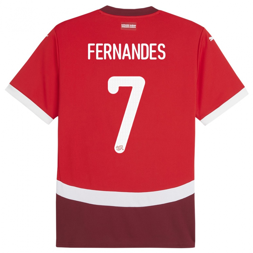Dzieci Szwajcaria Ruben Fernandes #7 Czerwony Domowa Koszulka 24-26 Koszulki Klubowe