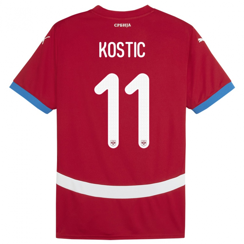 Dzieci Serbia Filip Kostic #11 Czerwony Domowa Koszulka 24-26 Koszulki Klubowe