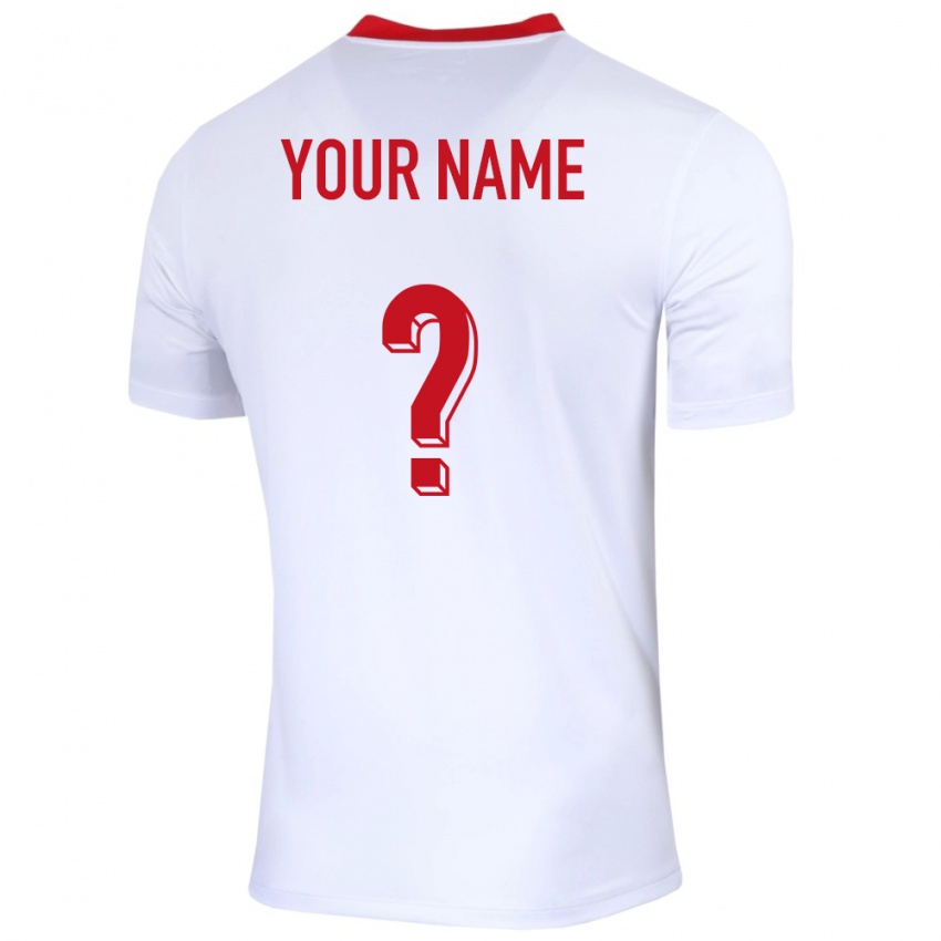 Dzieci Polska Twoje Imię #0 Biały Domowa Koszulka 24-26 Koszulki Klubowe