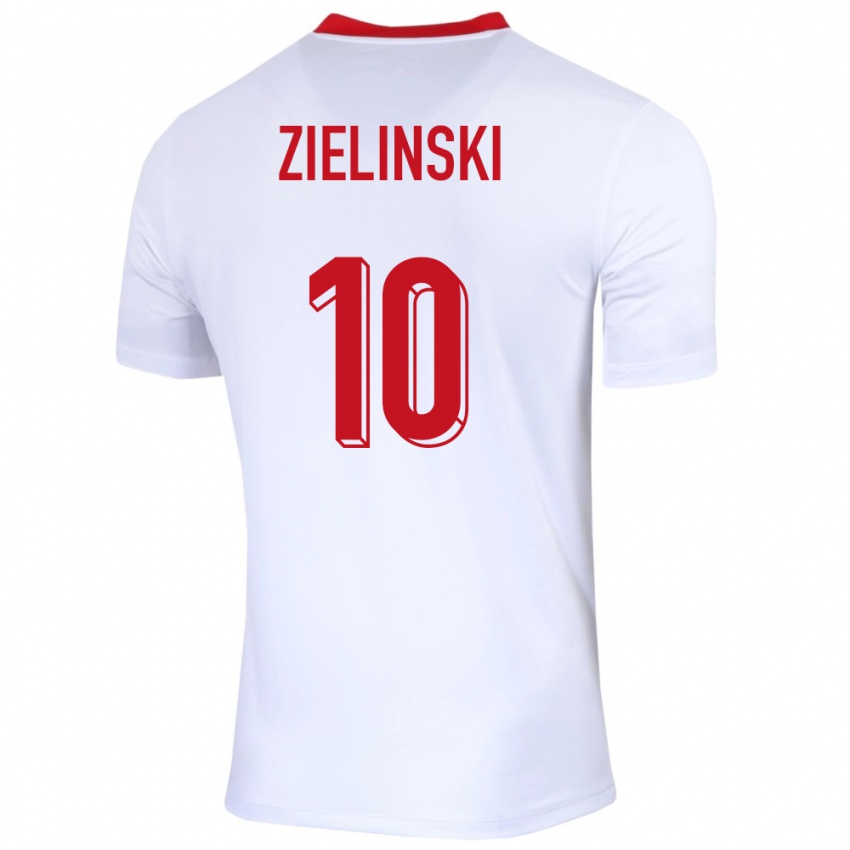 Dzieci Polska Piotr Zielinski #10 Biały Domowa Koszulka 24-26 Koszulki Klubowe