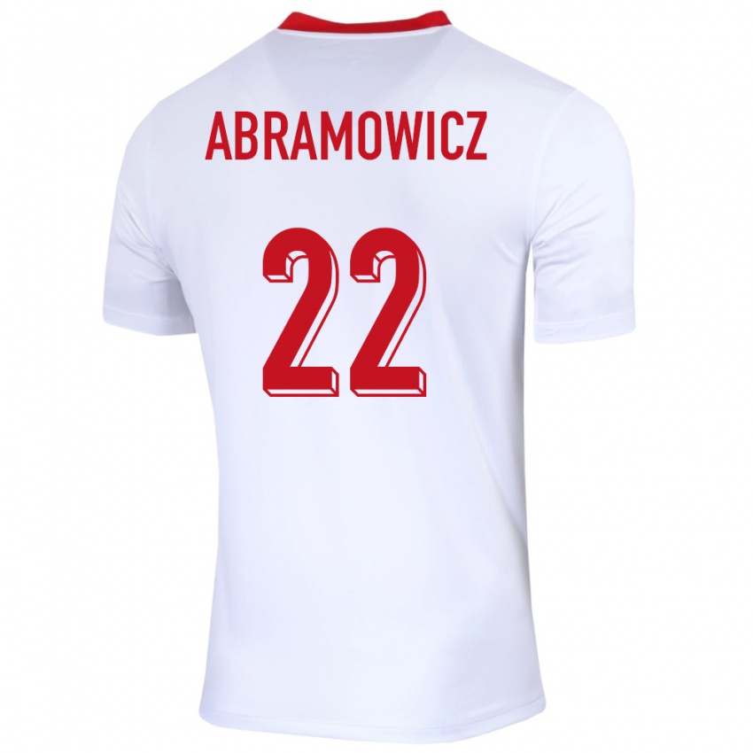 Dzieci Polska Slawomir Abramowicz #22 Biały Domowa Koszulka 24-26 Koszulki Klubowe