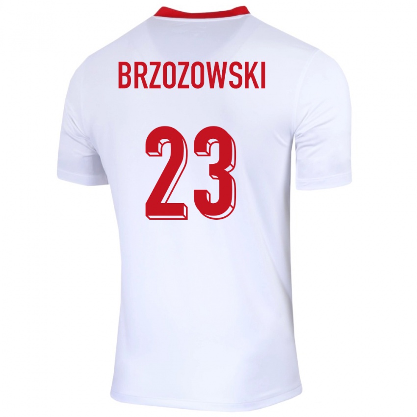 Dzieci Polska Milosz Brzozowski #23 Biały Domowa Koszulka 24-26 Koszulki Klubowe