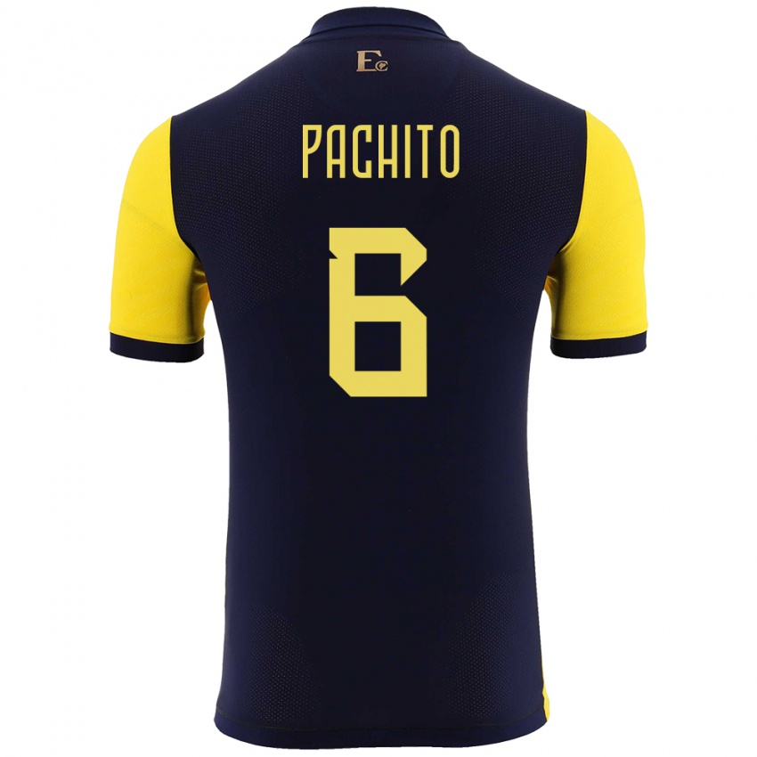 Dzieci Ecuador Angelica Pachito #6 Żółty Domowa Koszulka 24-26 Koszulki Klubowe