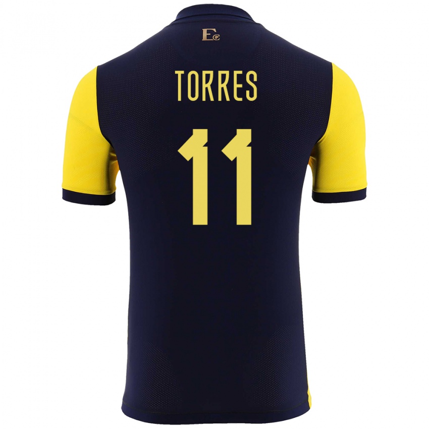 Dzieci Ecuador Ambar Torres #11 Żółty Domowa Koszulka 24-26 Koszulki Klubowe