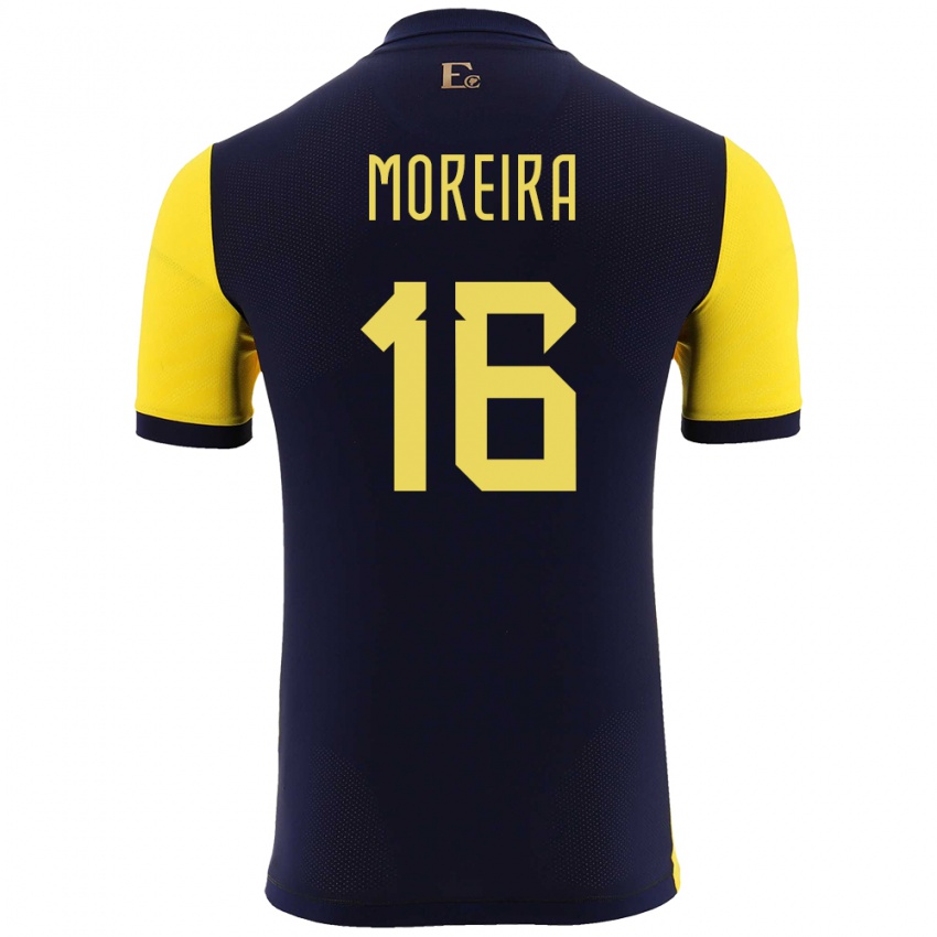 Dzieci Ecuador Ligia Moreira #16 Żółty Domowa Koszulka 24-26 Koszulki Klubowe