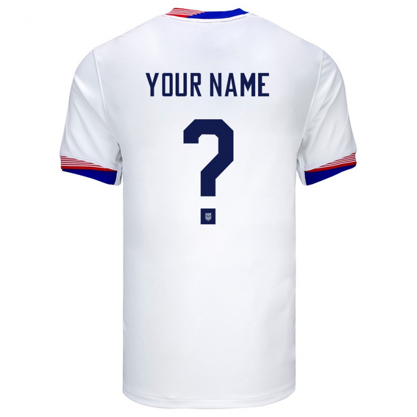 Dzieci Stany Zjednoczone Twoje Imię #0 Biały Domowa Koszulka 24-26 Koszulki Klubowe