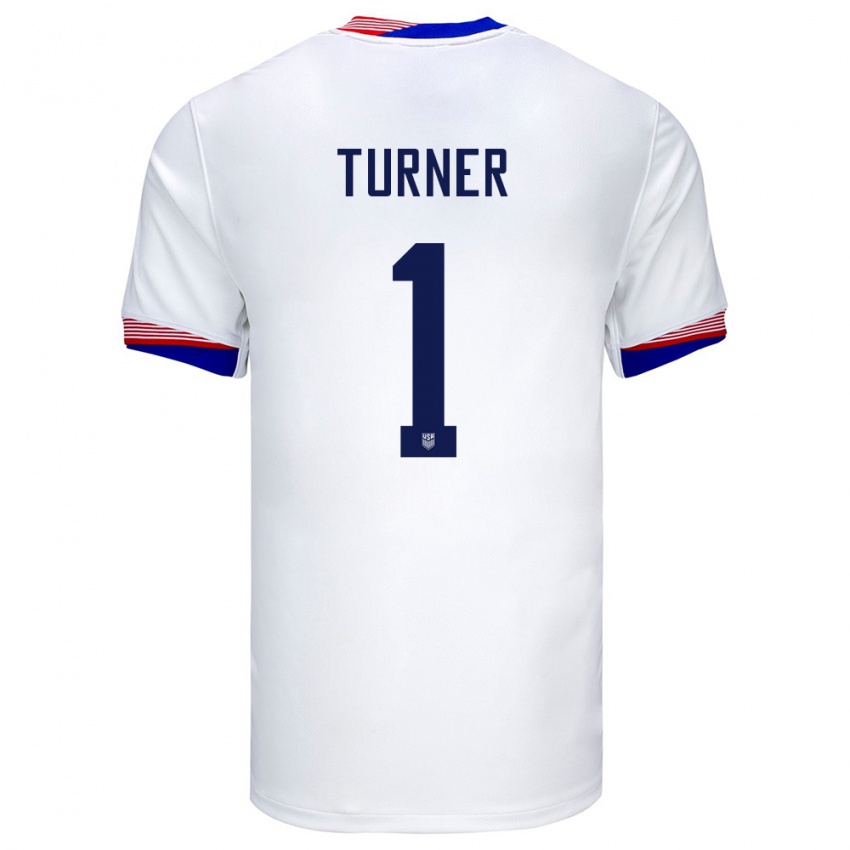 Dzieci Stany Zjednoczone Matt Turner #1 Biały Domowa Koszulka 24-26 Koszulki Klubowe