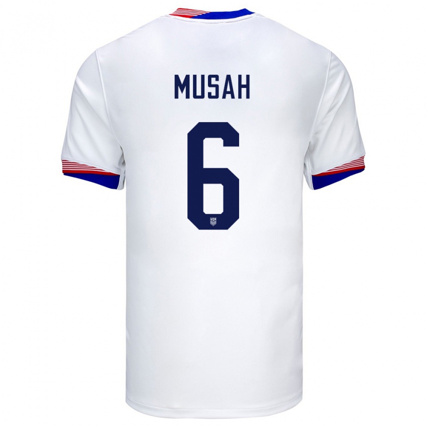 Dzieci Stany Zjednoczone Yunus Musah #6 Biały Domowa Koszulka 24-26 Koszulki Klubowe