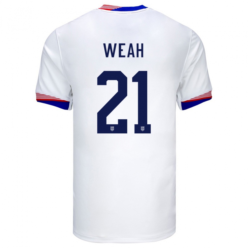 Dzieci Stany Zjednoczone Timothy Weah #21 Biały Domowa Koszulka 24-26 Koszulki Klubowe