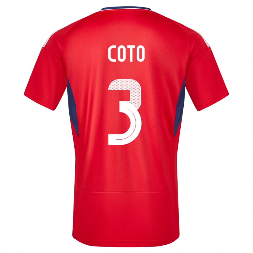 Dzieci Kostaryka Maria Coto #3 Czerwony Domowa Koszulka 24-26 Koszulki Klubowe