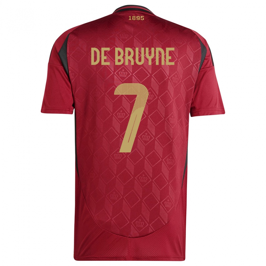 Dzieci Belgia Kevin De Bruyne #7 Burgundia Domowa Koszulka 24-26 Koszulki Klubowe
