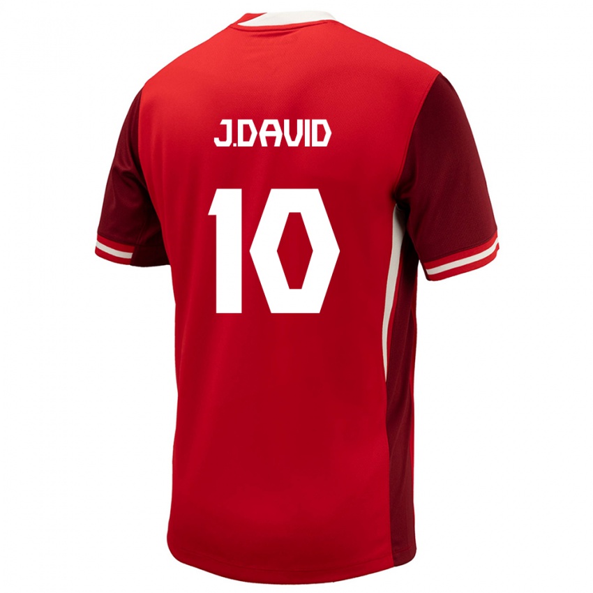 Dzieci Kanada Jonathan David #10 Czerwony Domowa Koszulka 24-26 Koszulki Klubowe