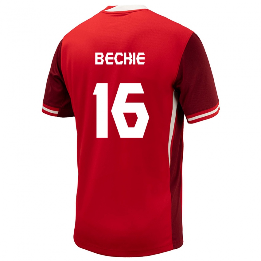 Dzieci Kanada Janine Beckie #16 Czerwony Domowa Koszulka 24-26 Koszulki Klubowe