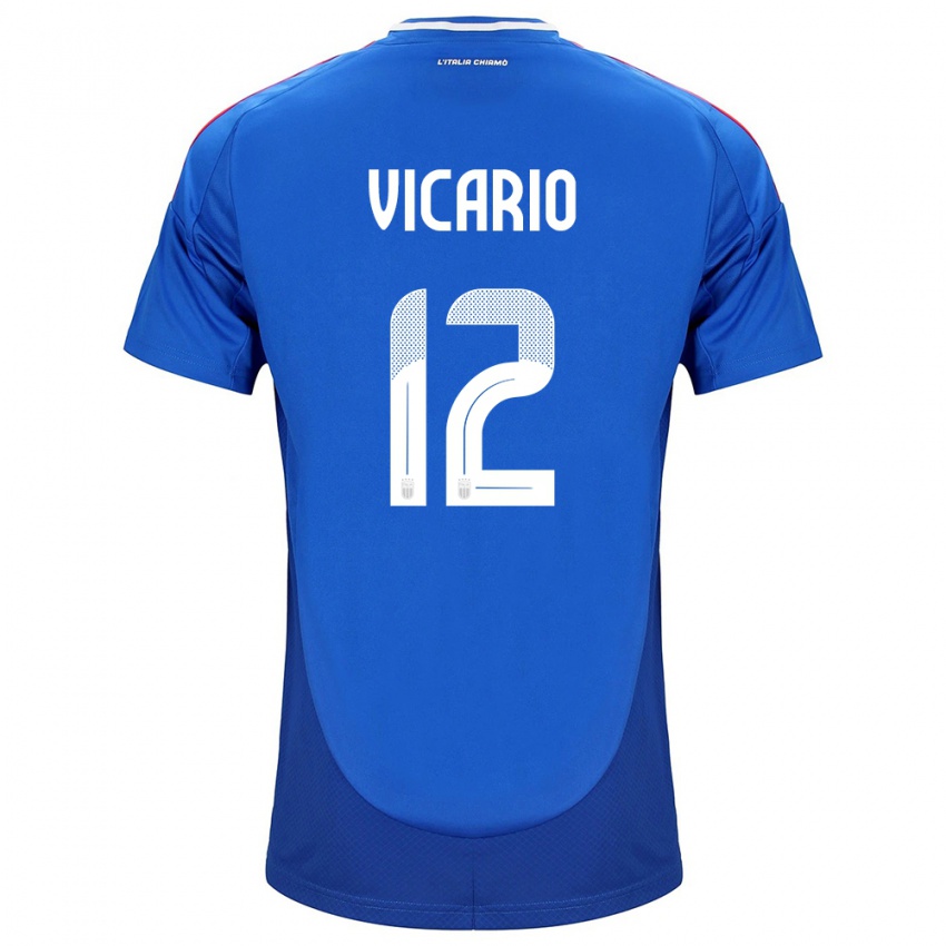 Dzieci Włochy Guglielmo Vicario #12 Niebieski Domowa Koszulka 24-26 Koszulki Klubowe