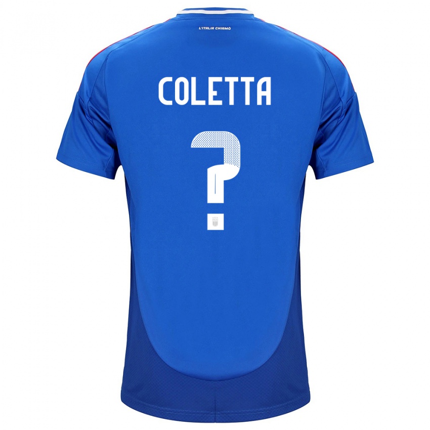 Dzieci Włochy Federico Coletta #0 Niebieski Domowa Koszulka 24-26 Koszulki Klubowe