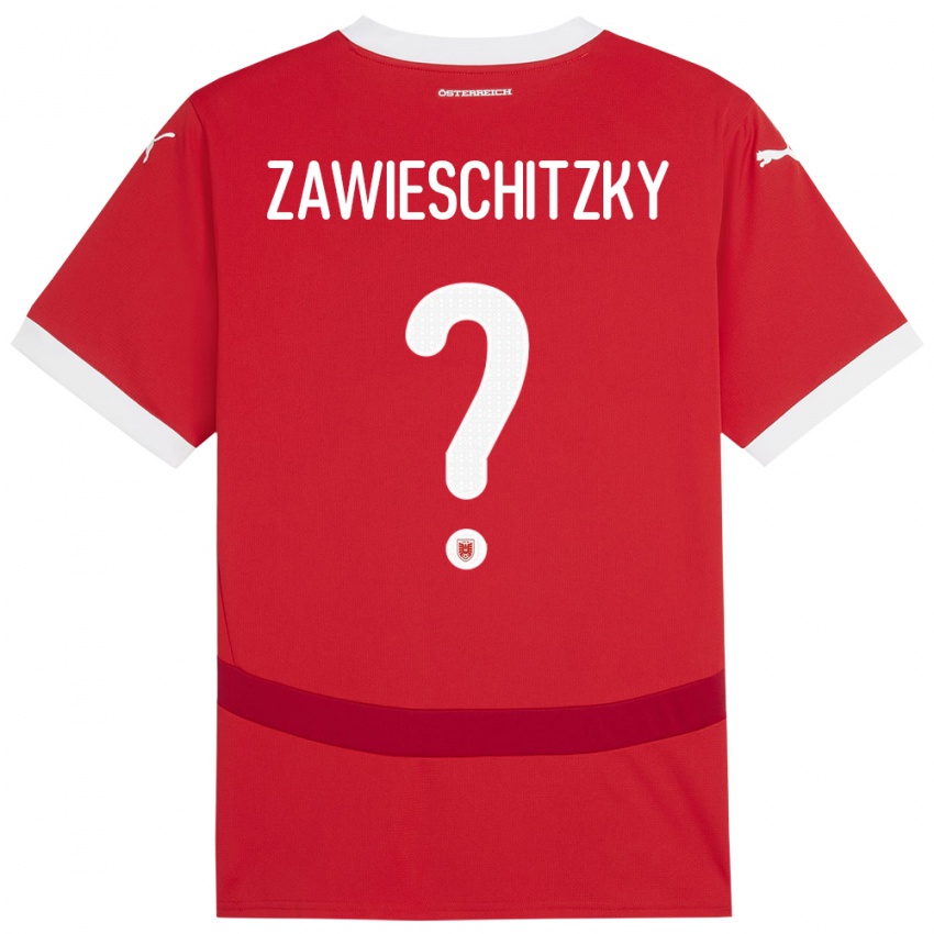 Dzieci Austria Christian Zawieschitzky #0 Czerwony Domowa Koszulka 24-26 Koszulki Klubowe